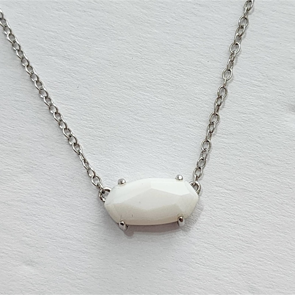 Kendra scott Ever Rhodium silver and white stone necklace